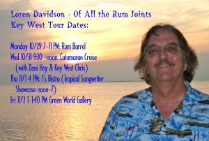 Picture showing Loren's 2012 Key West tour schedule
